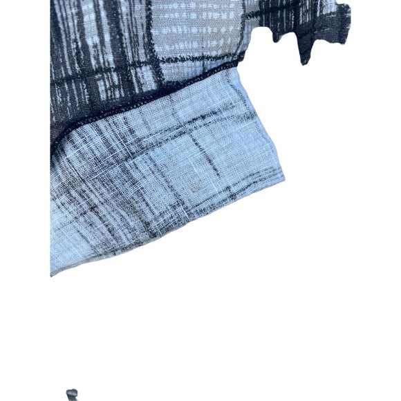 Cynthia Ashby Women's L Large gray plaid Linen longsleeve button up dress - Picture 7 of 13